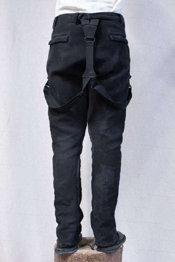 SS23|| SUSPENDER COVERALLS || FULL LENGTH - OVERDYED BLACK