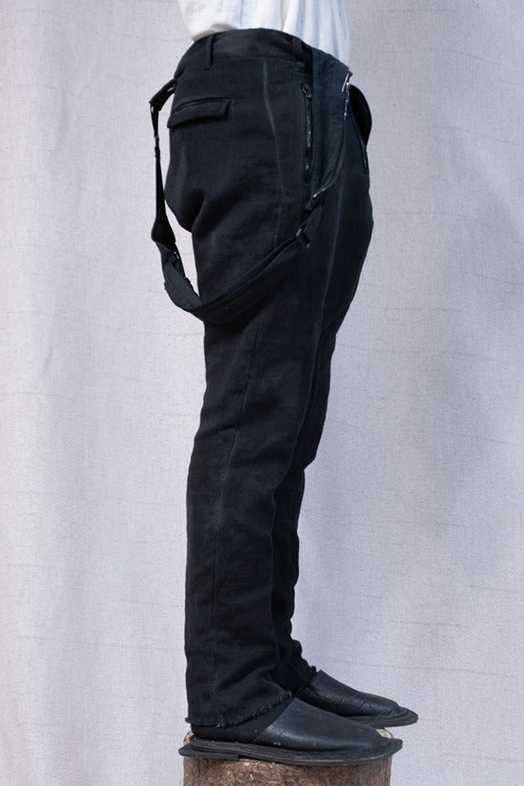 SS23|| SUSPENDER COVERALLS || FULL LENGTH - OVERDYED BLACK