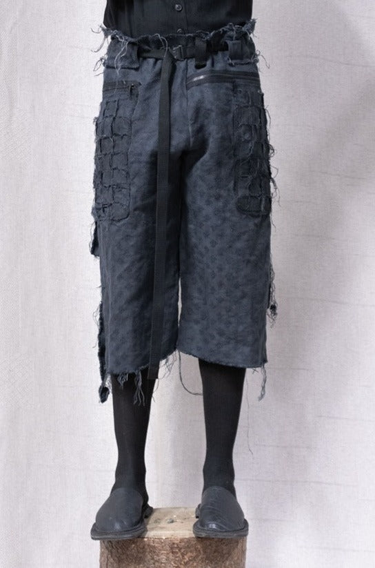 SS23|| LATTICE POCKET BIG SHORTS - BLACK