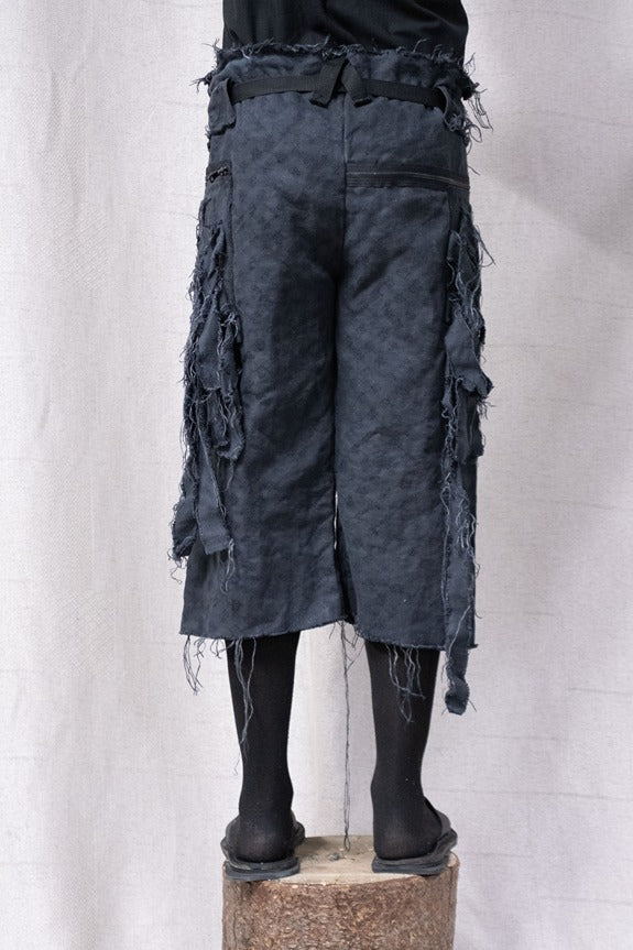 SS23|| LATTICE POCKET BIG SHORTS - BLACK