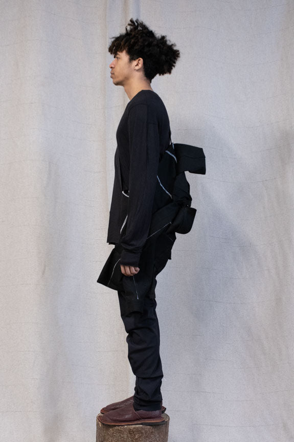 SS23 || OVERLOCKED CLASSIC BORG JACKET || BLACK