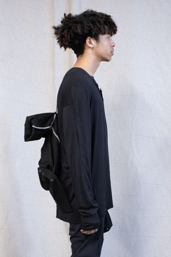 SS23 || OVERLOCKED CLASSIC BORG JACKET || BLACK