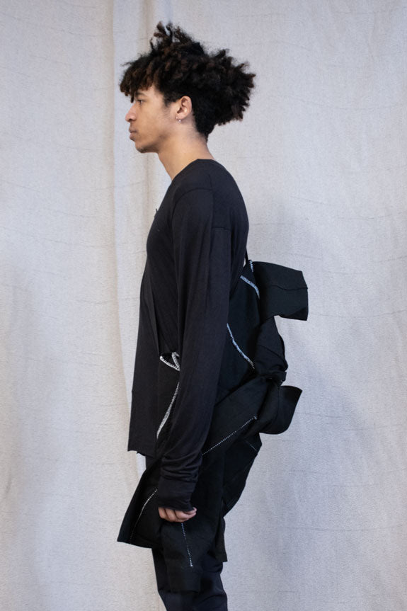 SS23 || OVERLOCKED CLASSIC BORG JACKET || BLACK