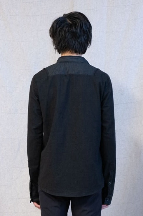 SS23 || DOUBLE FRONT LONG SLEEVE SHIRT || Black