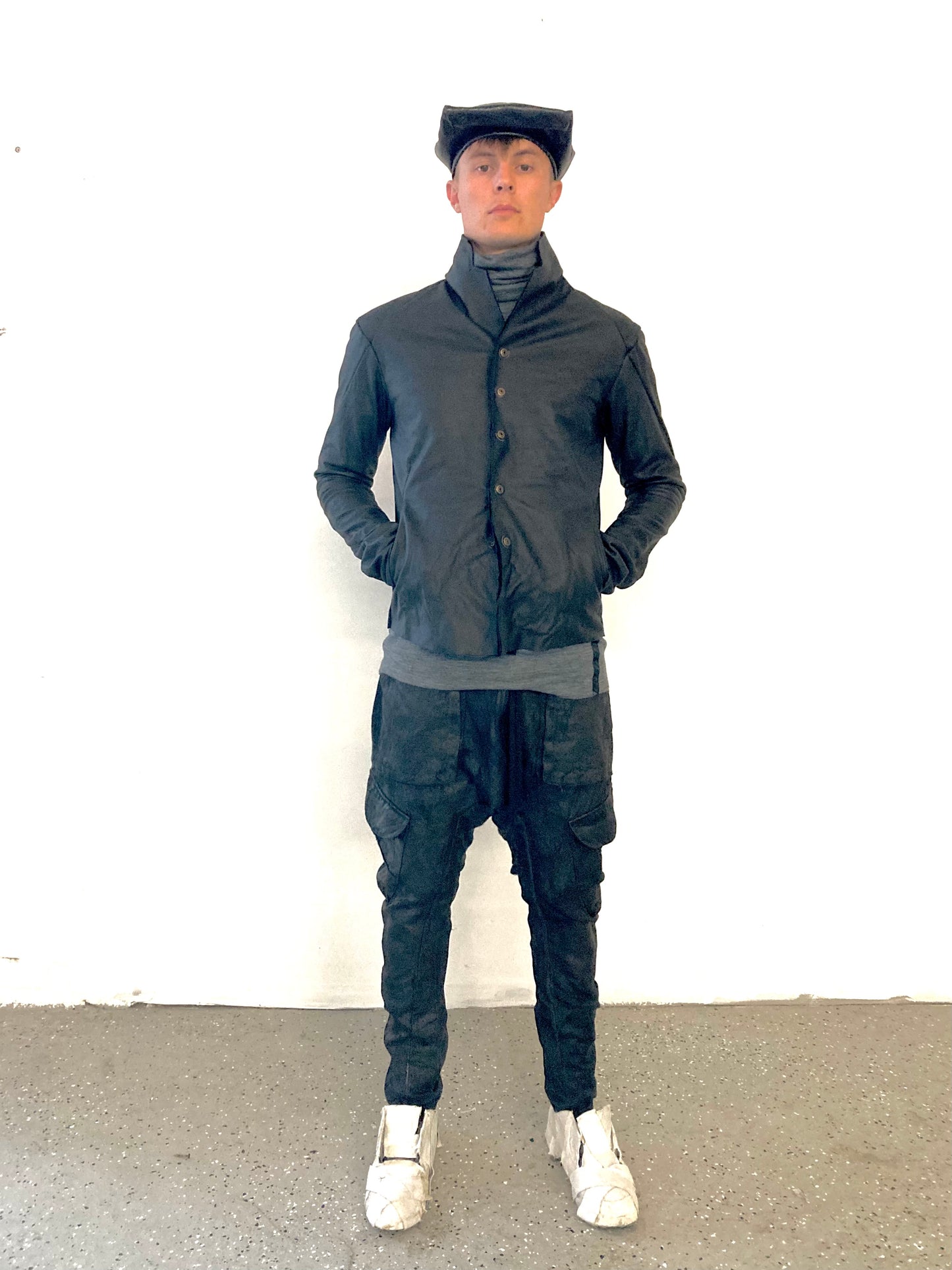 KNG13 || PROTOLOGICAL ARCHETYPE LEATHER SHIRT JACKET || BLACK