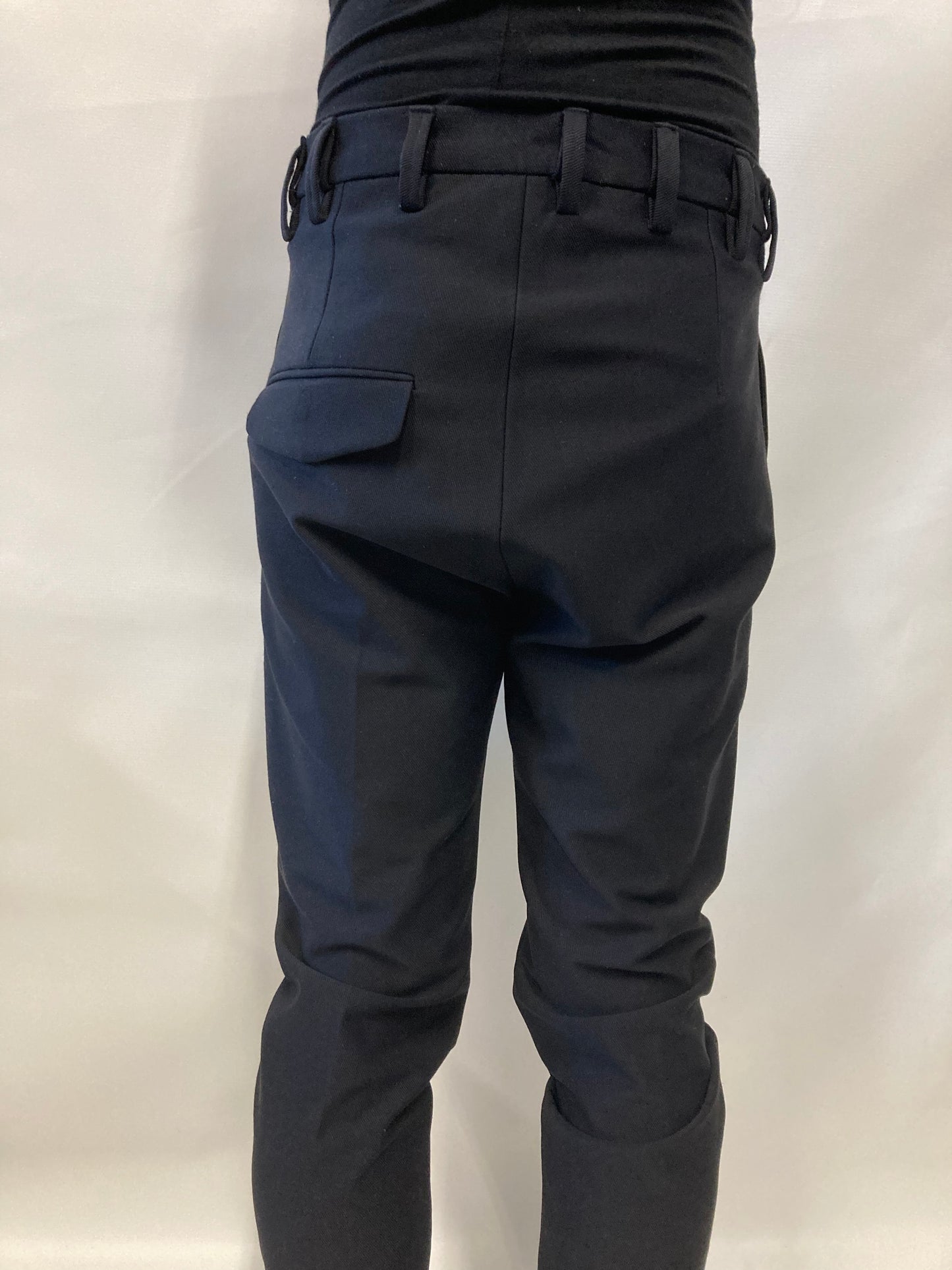 KNG13 || 13 LOOP SLIM PANTS || BLACK - STRETCH WOOL BLEND