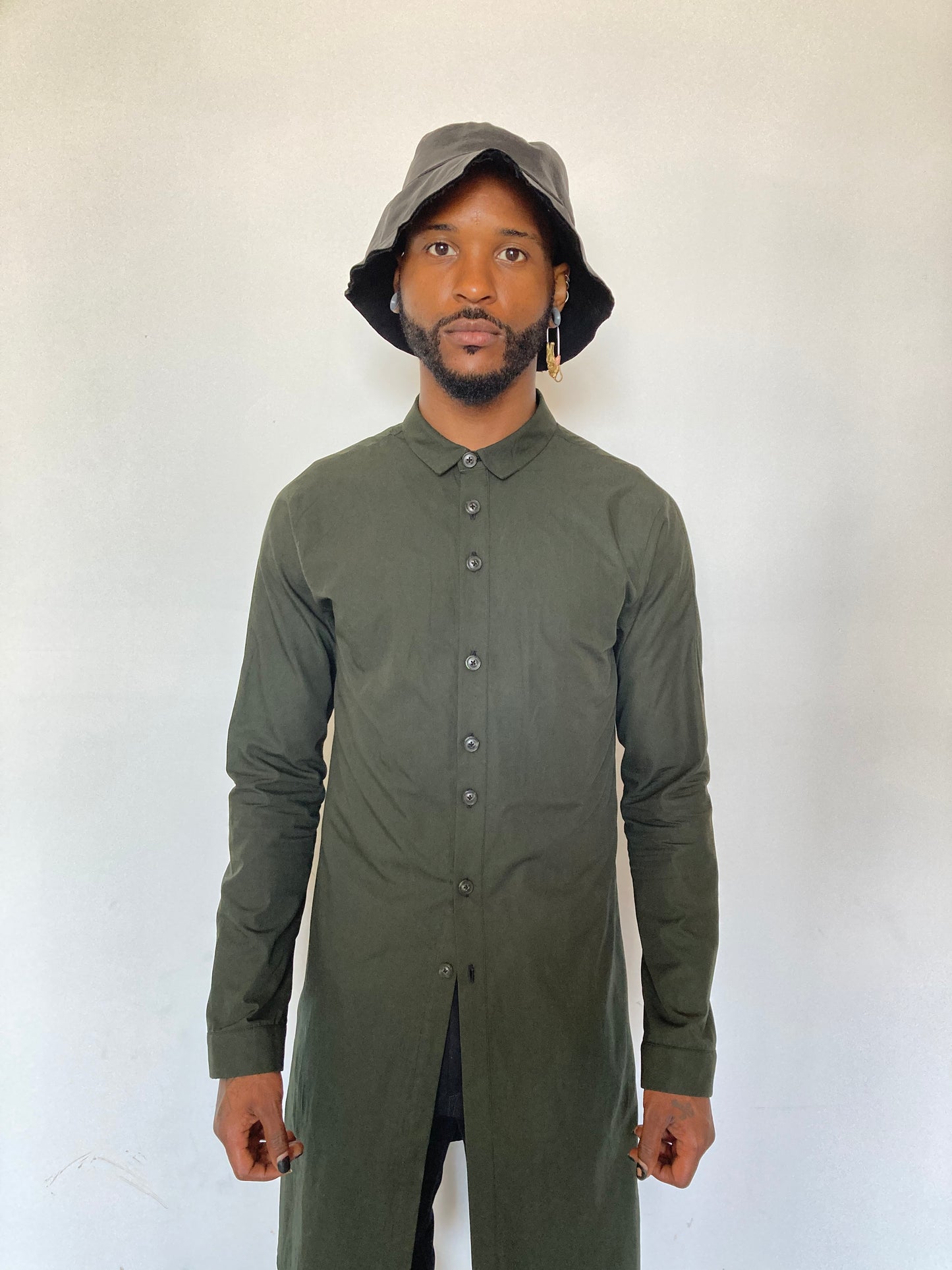 KNG13 || EMPODOCLES KITE LONG SHIRT WITH ZIPPER || GREEN