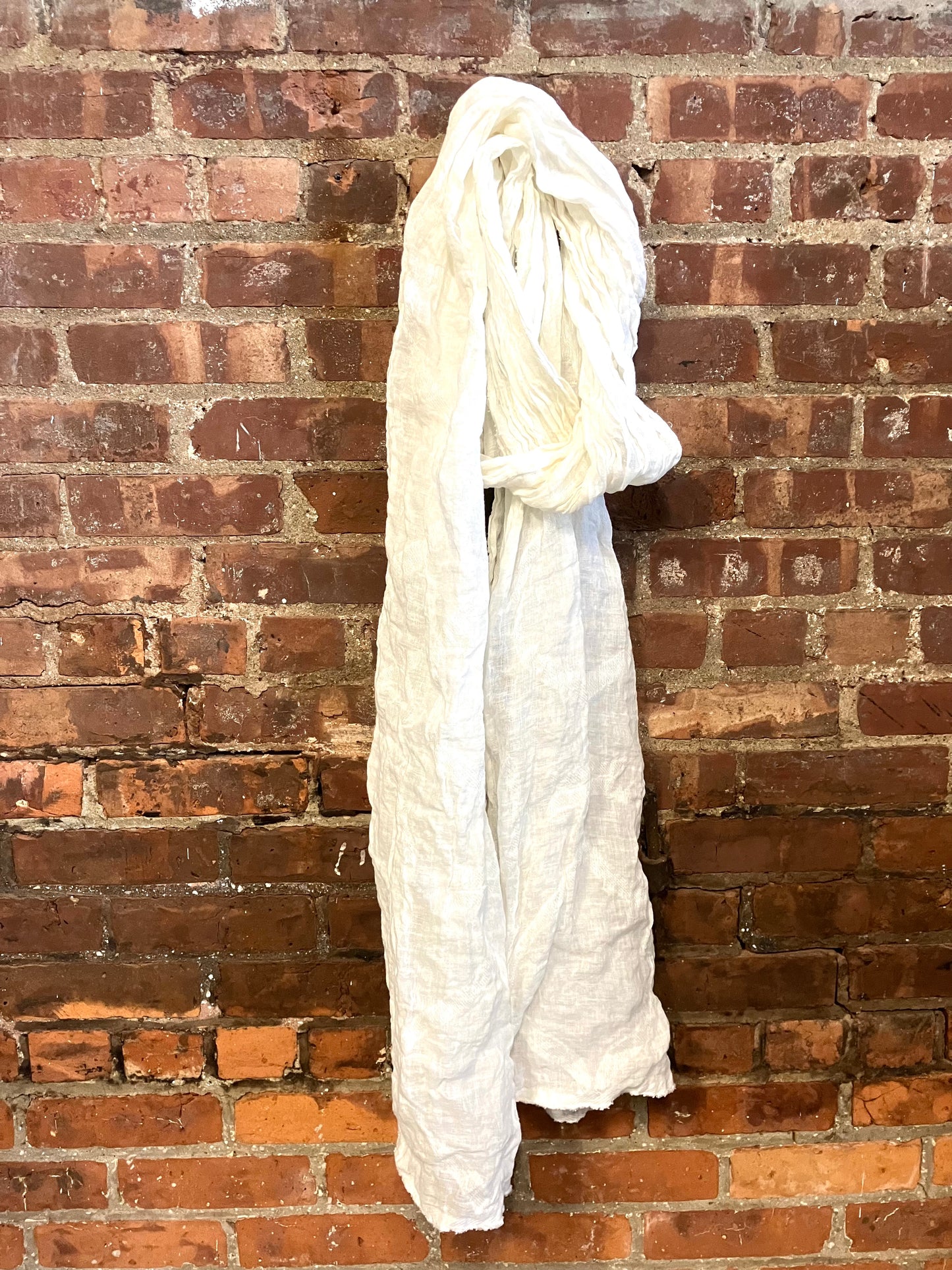 SS23 LINEN SINGLE WIDTH SCARF - BONE WHITE