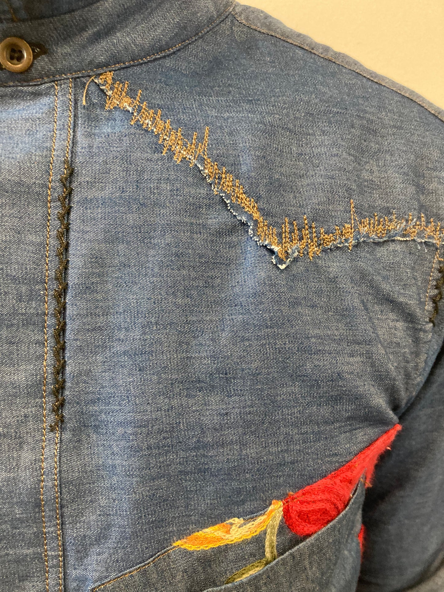 22.1 EMBROIDERED DENIM WESTERN SHIRT