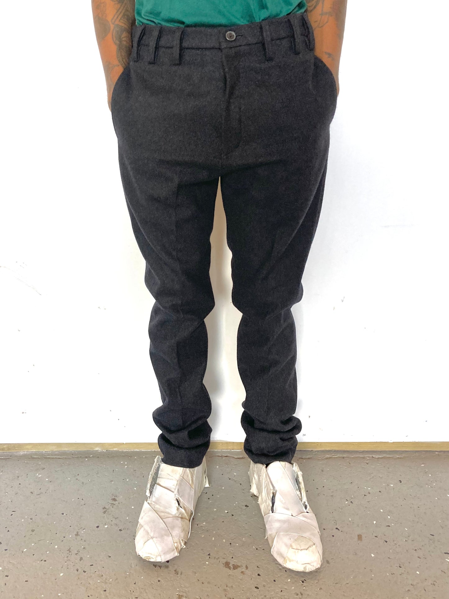KNG13 || 13 LOOP PANTS || DARK GREY - 100% WOOL