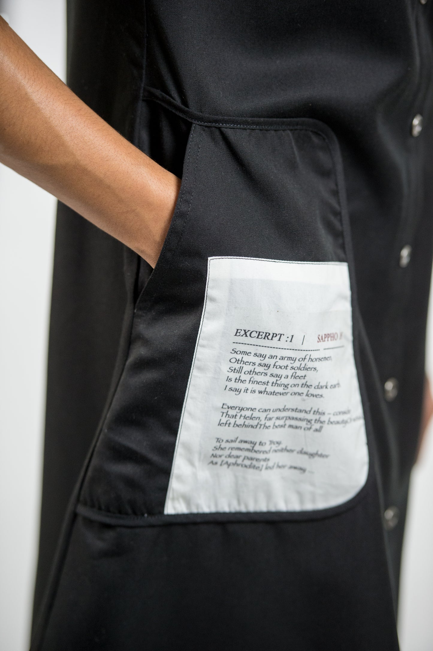 'SAPPHO' DRESS - COTTON SATEEN/ BLACK
