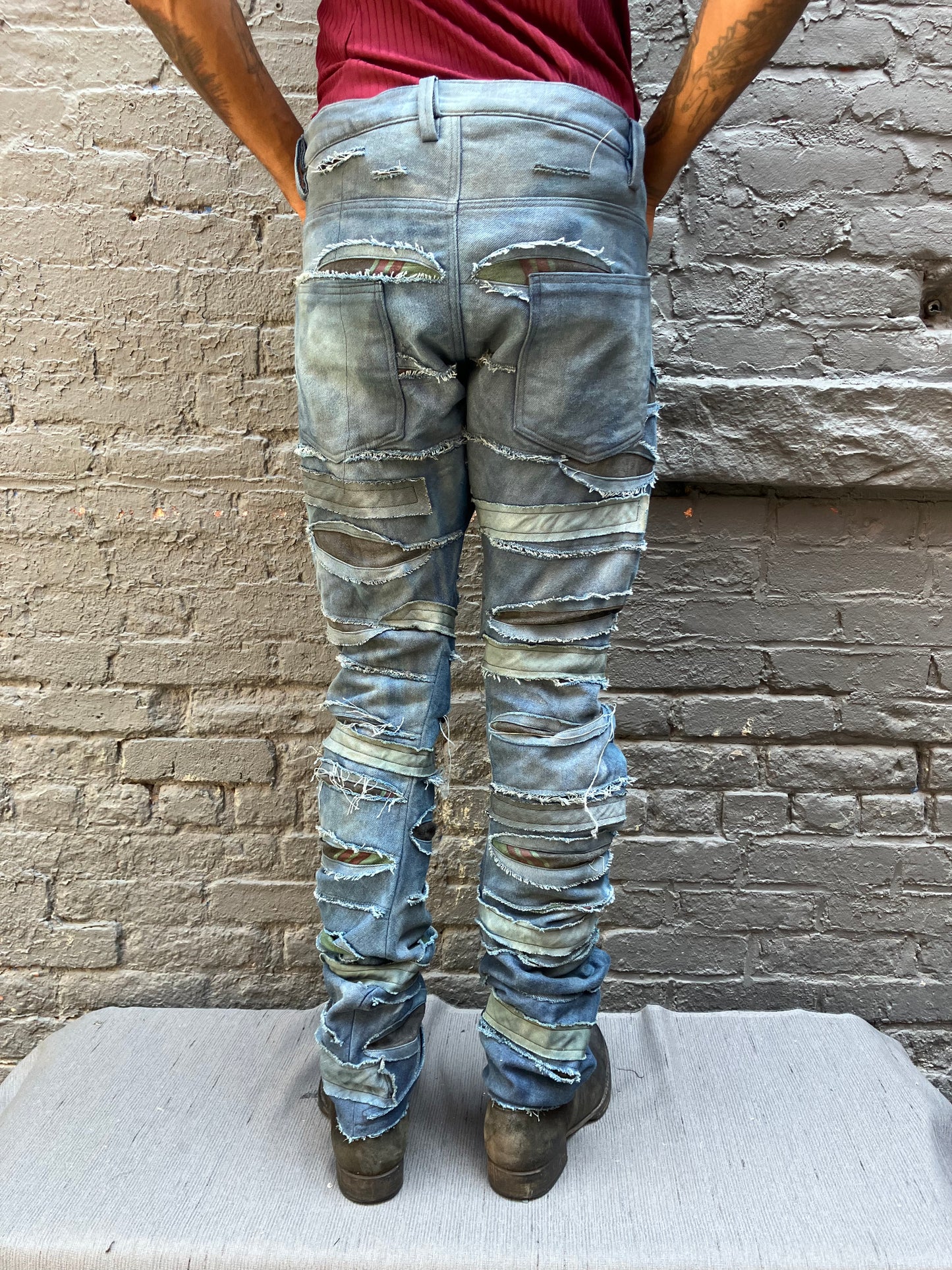 FW23 || DNA DESTROYED PANTS || 100% COTTON - GREY