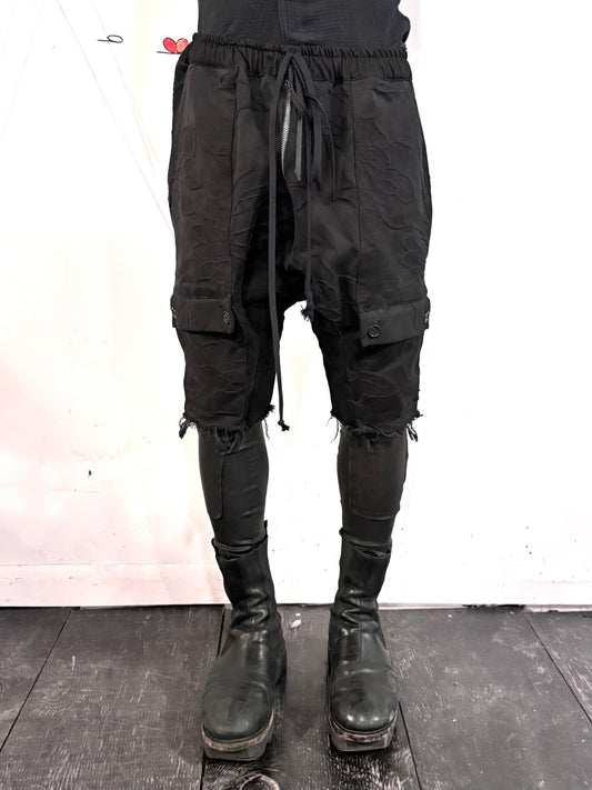 SS26 || SIX POCKET INSERT FLY SHORTS|| BLACK || SILK COTTON