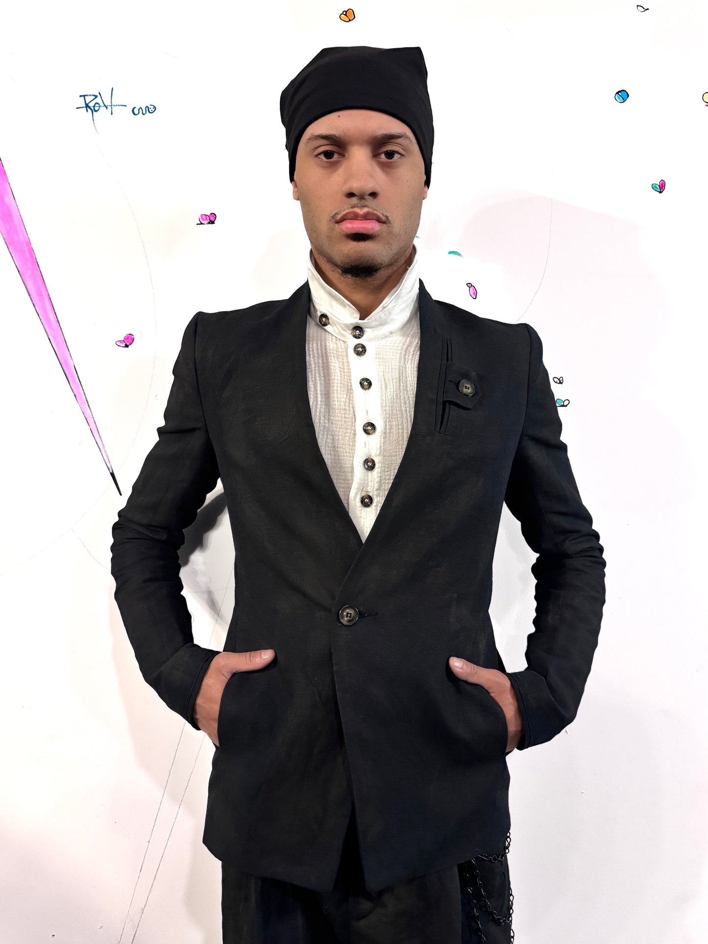 SS26 || SHAWL COLLAR ZAGODA - VOLCANIC BLACK