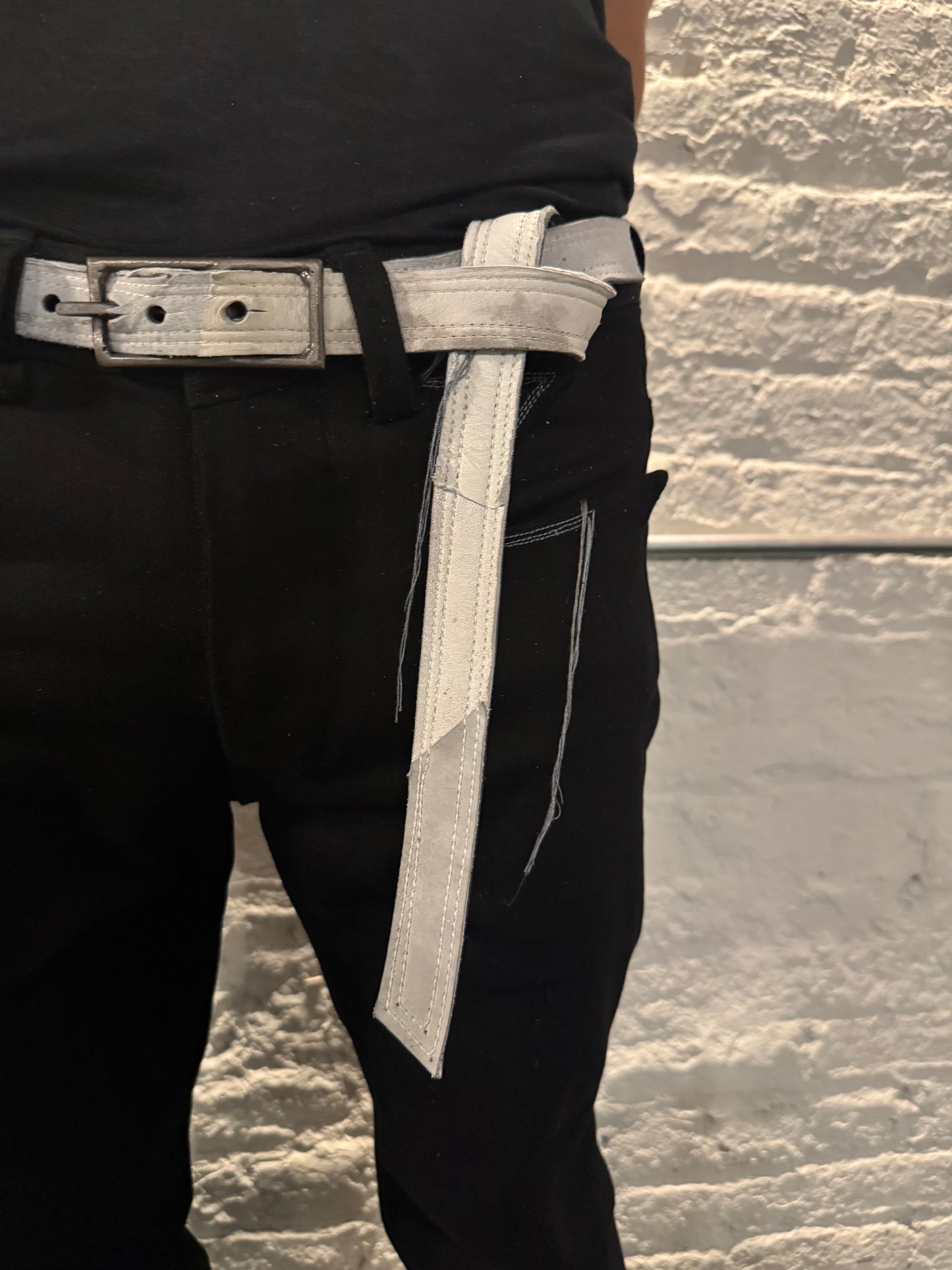 ZB- A|BLT|  || 1 INCH KNG13 HAND MADE BUCKLE BELT || MOONSTAR WHITE