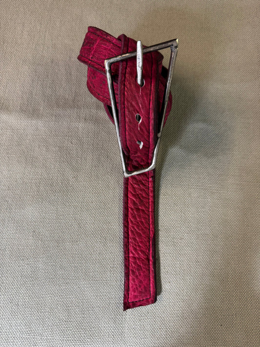 ZB- A|BLT|  || 1.25 INCH " PERSPECTIVE" BUCKLE BELT || RED BISON
