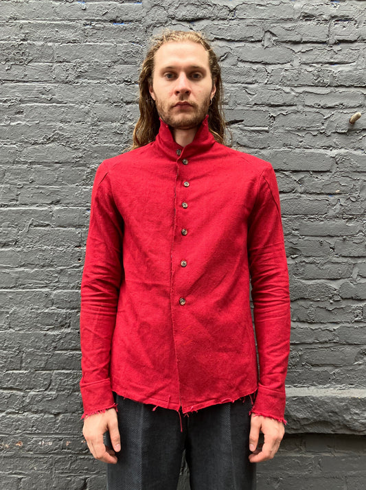 FW23 || PROTOLOGICAL ARCHETYPE SHIRT || RED SILK + COTTON