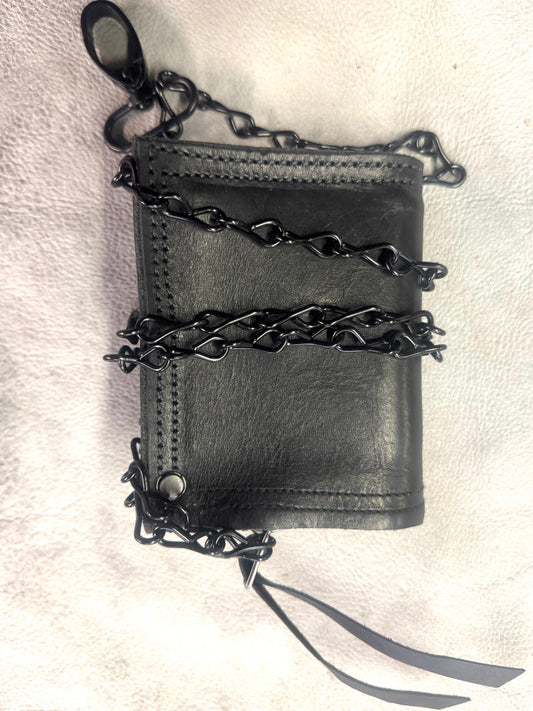 ZB-A  || ZB BLACK JACK + HOOK WALLET -BLACK II COWHIDE