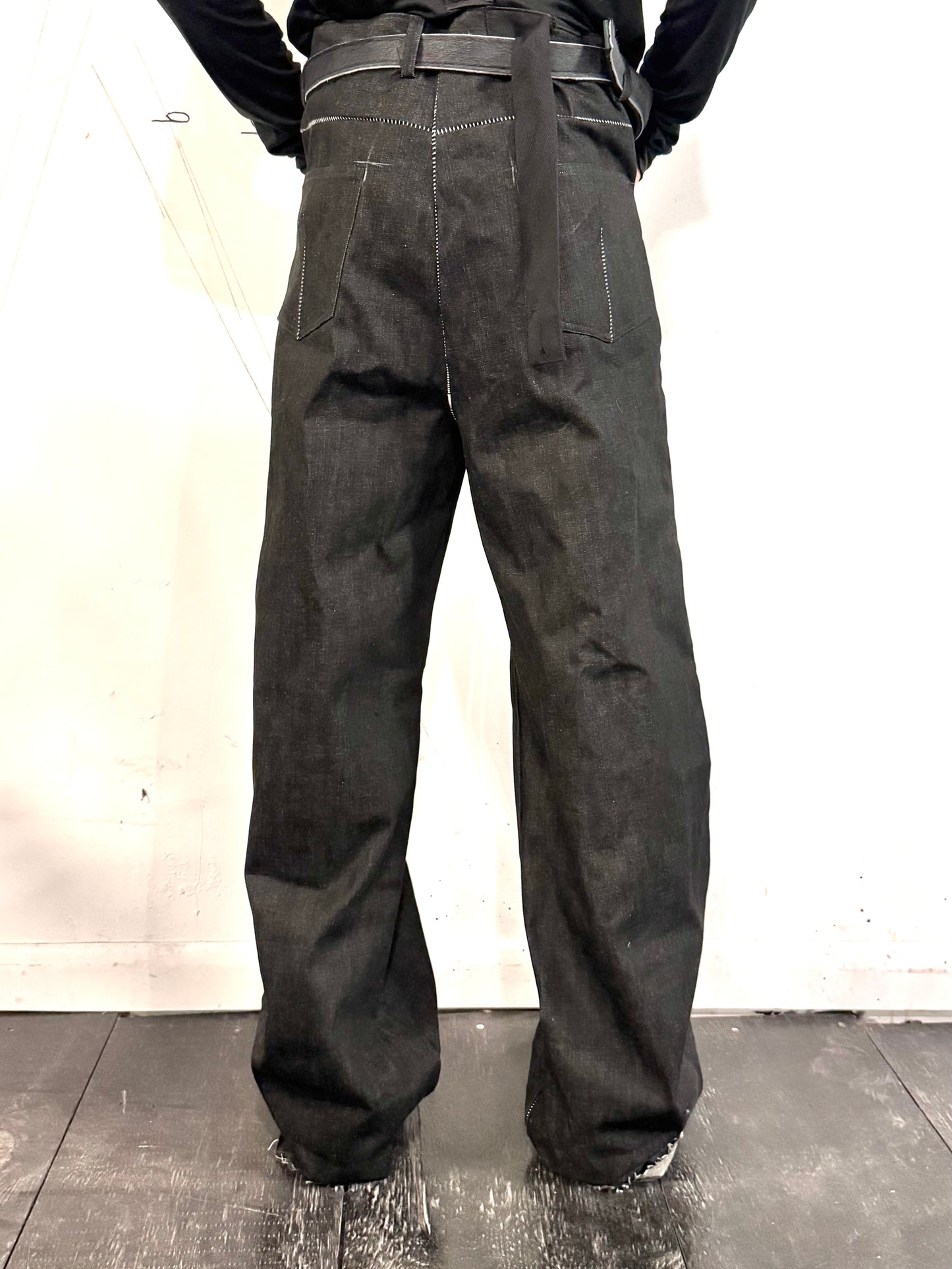 SS26 || EXPANDED GODDE JEANS|| RAW BLACK DENIM