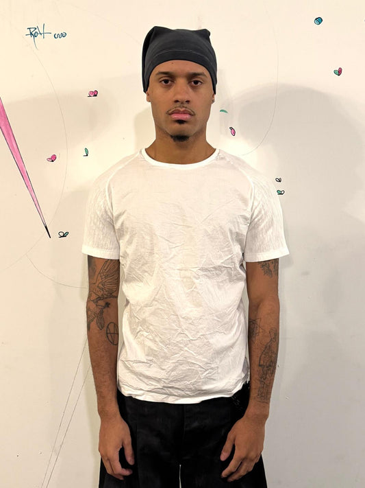 SS26 ||SYMMETRICAL SHORT SLEEVE 3DT || WHITE COTTON