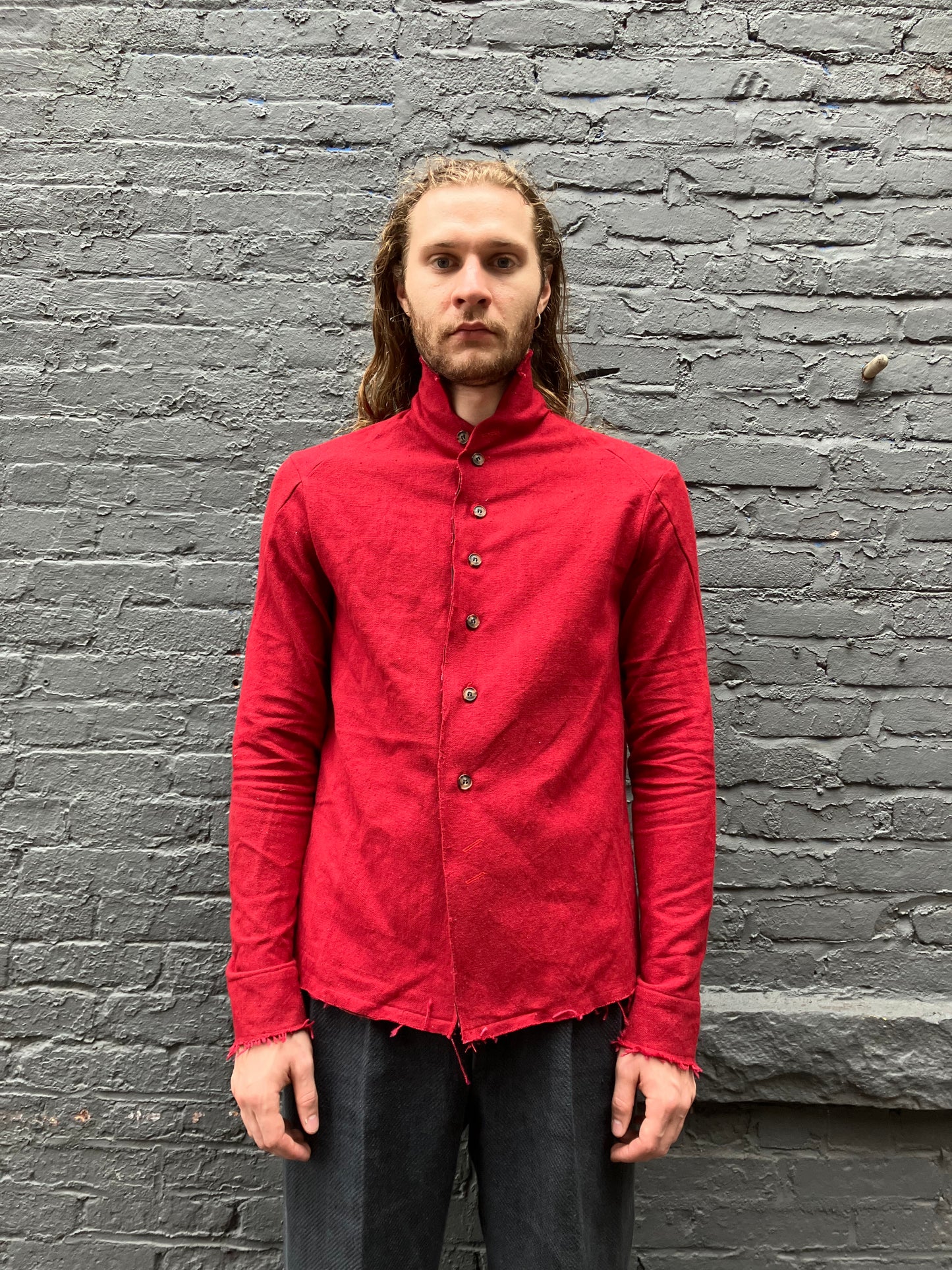 FW23 || PROTOLOGICAL ARCHETYPE SHIRT || RED SILK + COTTON