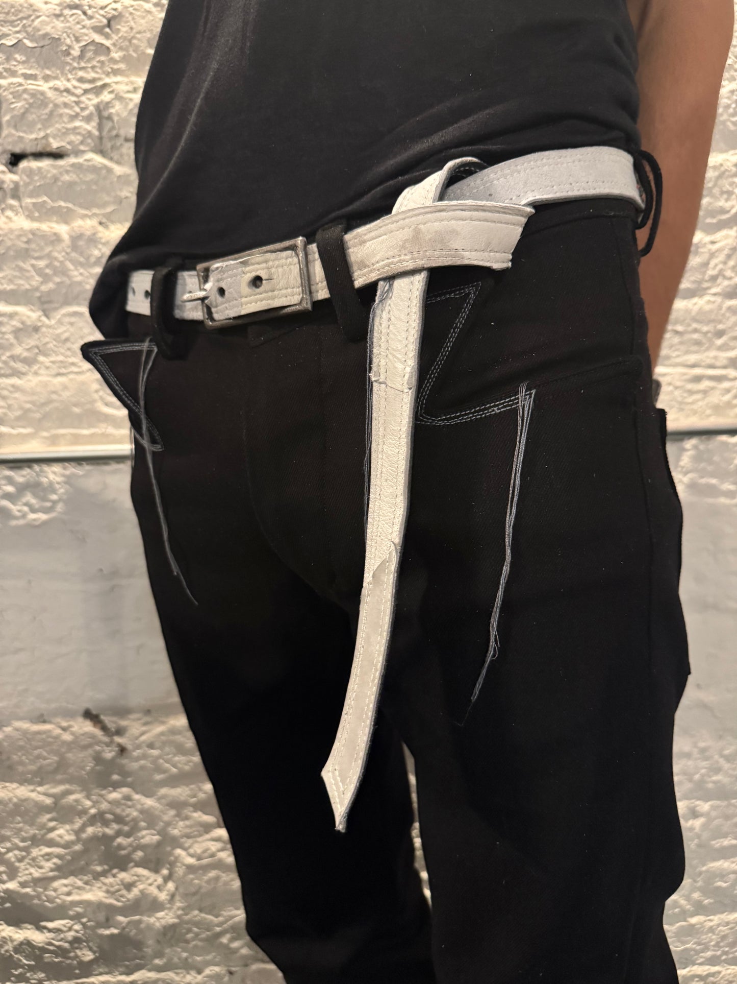 ZB- A|BLT|  || 1 INCH KNG13 HAND MADE BUCKLE BELT || MOONSTAR WHITE