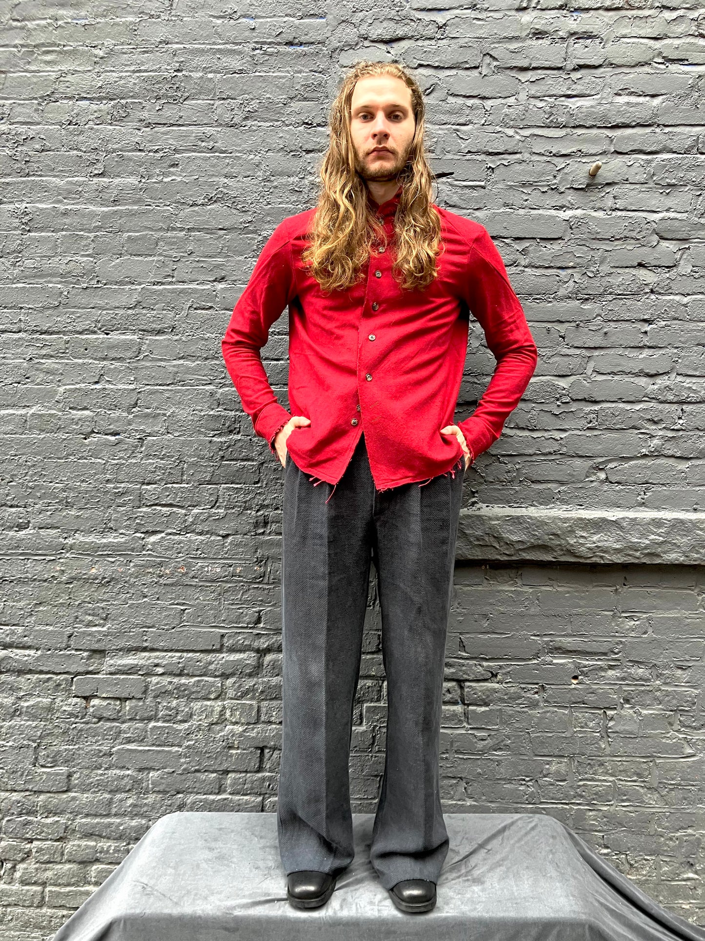 FW23 || PROTOLOGICAL ARCHETYPE SHIRT || RED SILK + COTTON