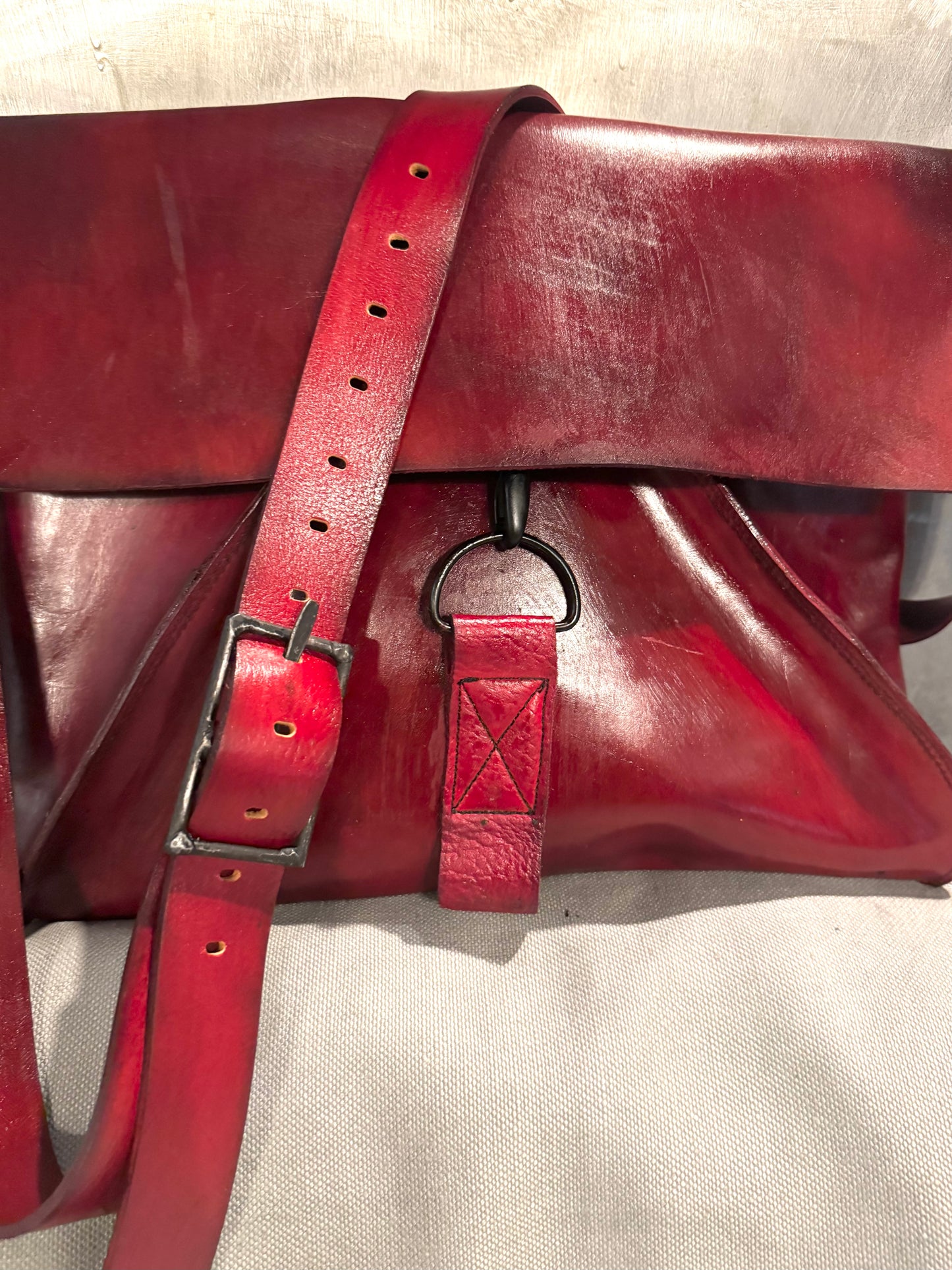 ZB- BG  || POLIS - CLASS  || DARK RED || COWHIDE + BISON