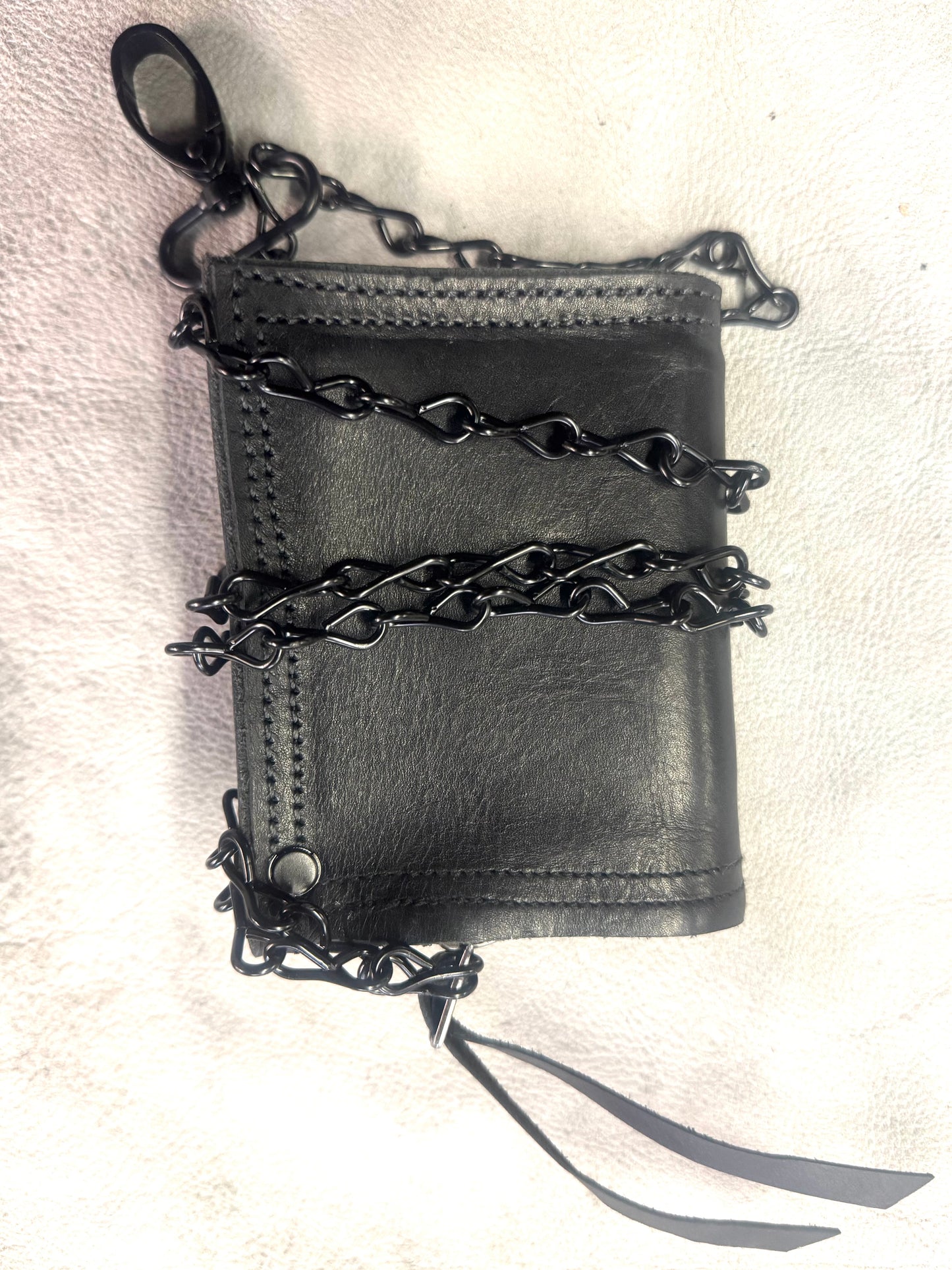 ZB-A  || ZB BLACK JACK + HOOK WALLET -BLACK II COWHIDE