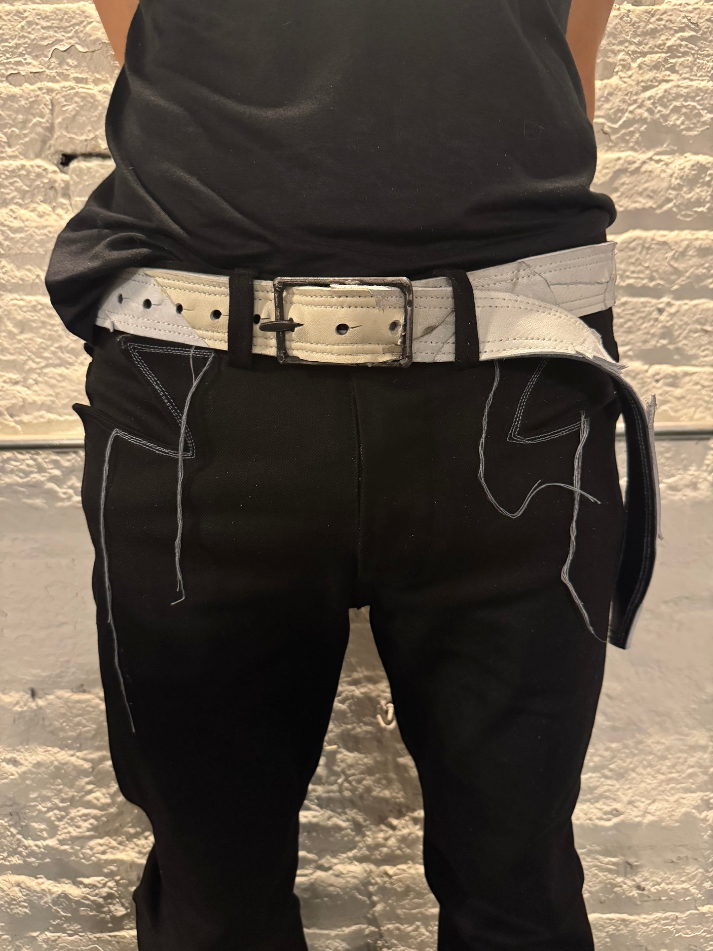 ZB- A|BLT|  || 1.5 INCH KGN13 HAND MADE BUCKLE BELT || MOONSTAR WHITE