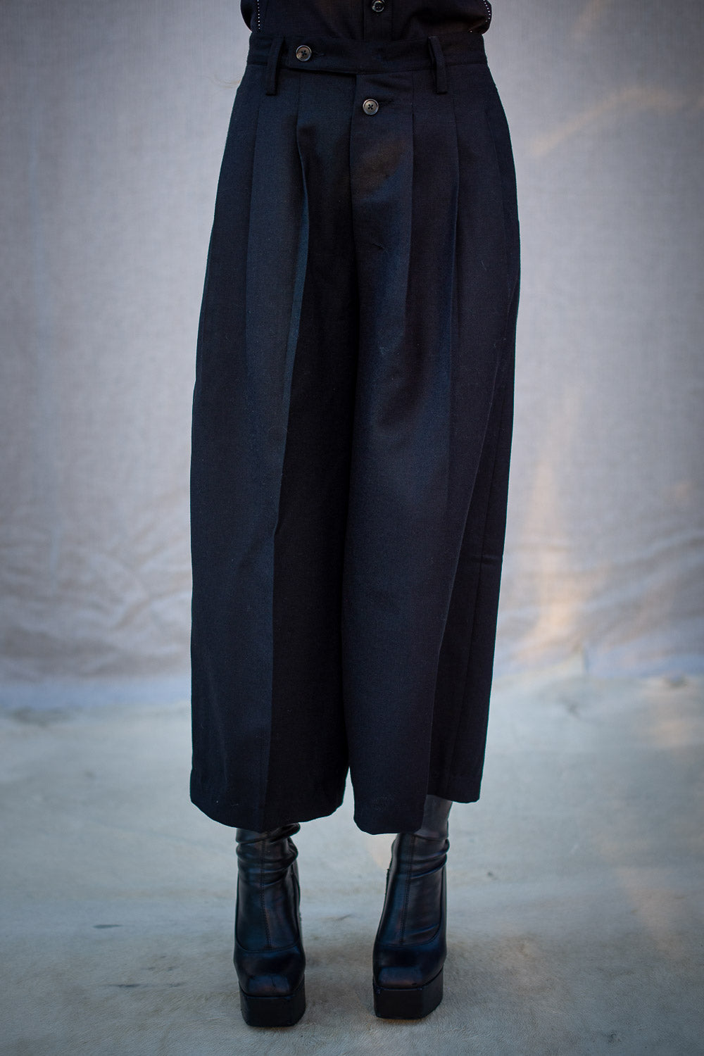 FW24 || 12 PLEAT PANTS || BLACK WOOL