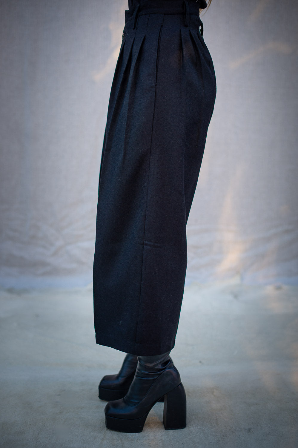 FW24 || 12 PLEAT PANTS || BLACK WOOL