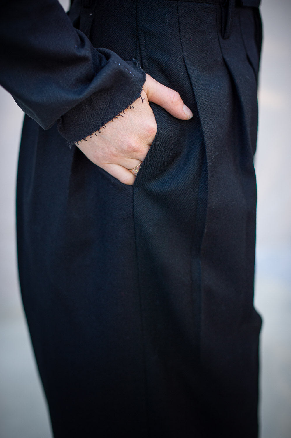 FW24 || 12 PLEAT PANTS || BLACK WOOL