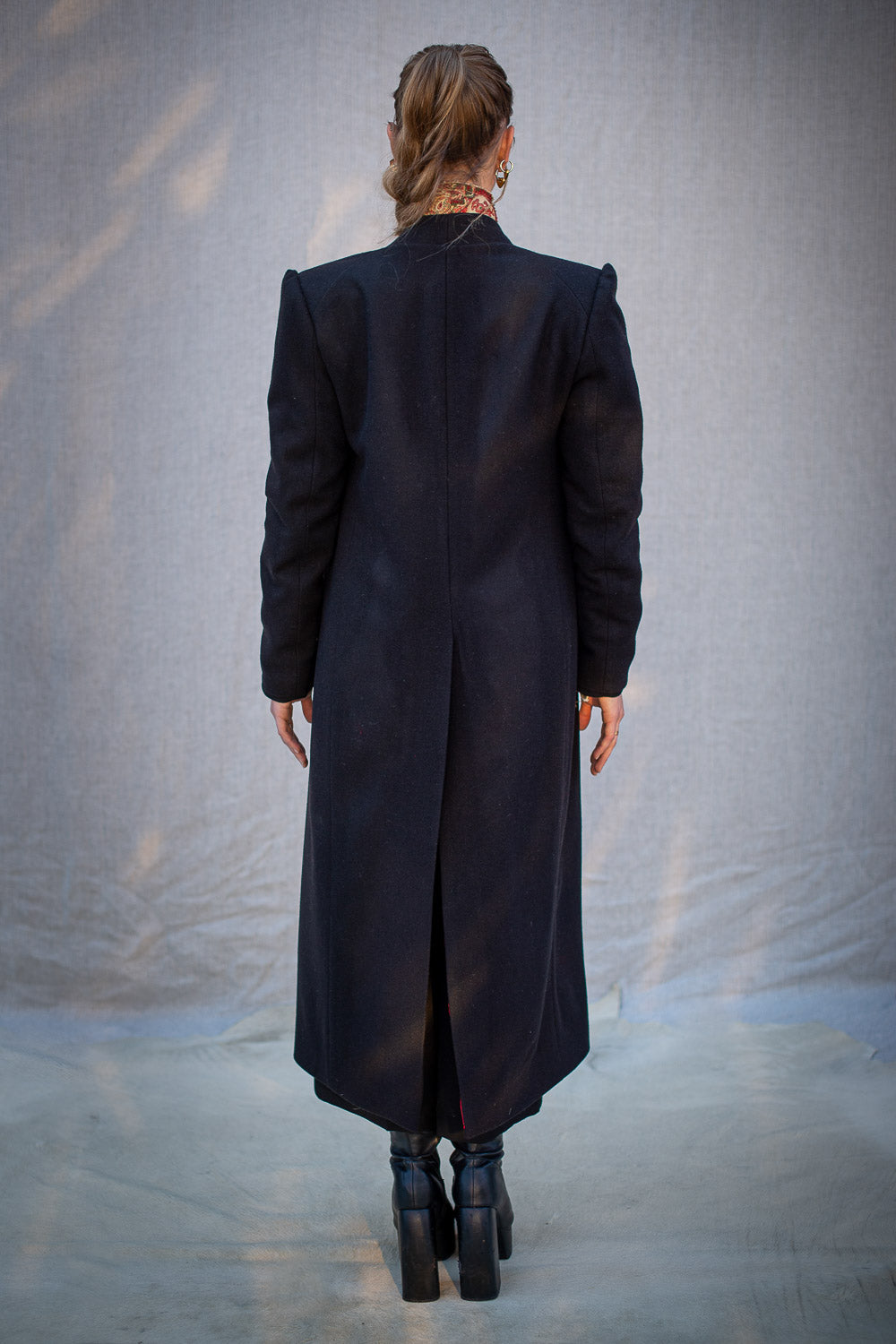 FW24 || SHAWL COLLAR LONG COAT || CLASSIC BLACK