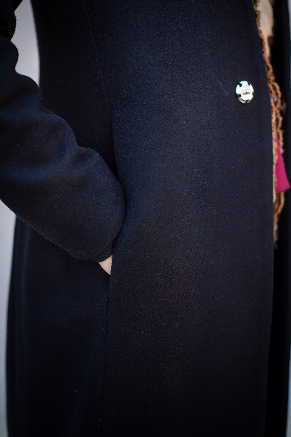 FW24 || SHAWL COLLAR LONG COAT || CLASSIC BLACK