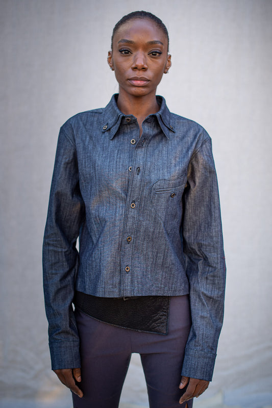 FW24 || CROPPED POETTESSE SHIRT || DENIM