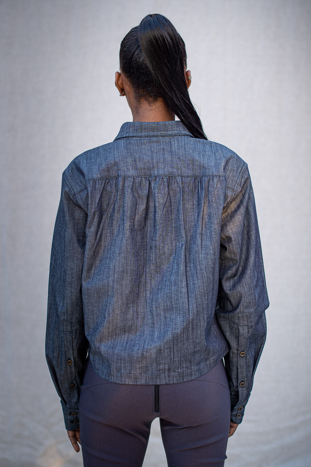 FW24 || CROPPED POETTESSE SHIRT || DENIM