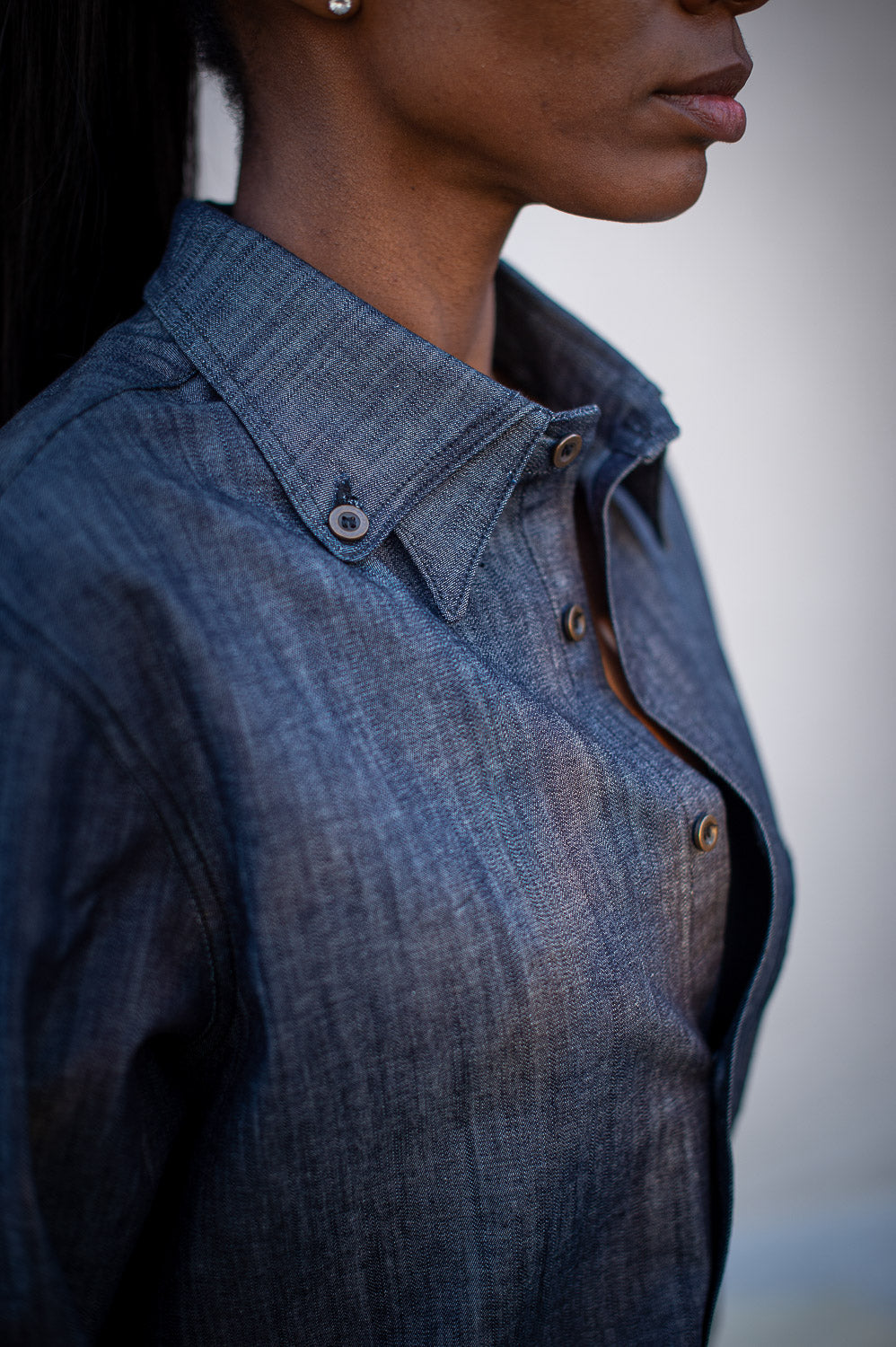 FW24 || CROPPED POETTESSE SHIRT || DENIM