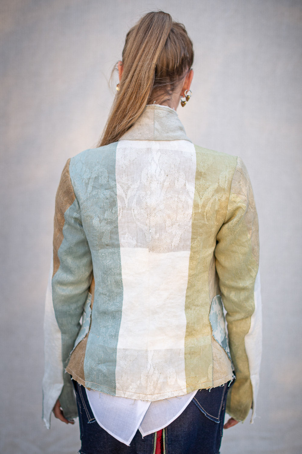 FW24 || PROTOLOGICAL ARCHETYPE BLAZER || NATURAL LINEN BROCADE