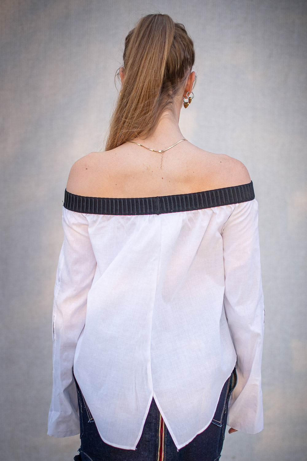 FW24 || MANI TAILS COTTON BLOUSE || WHITE