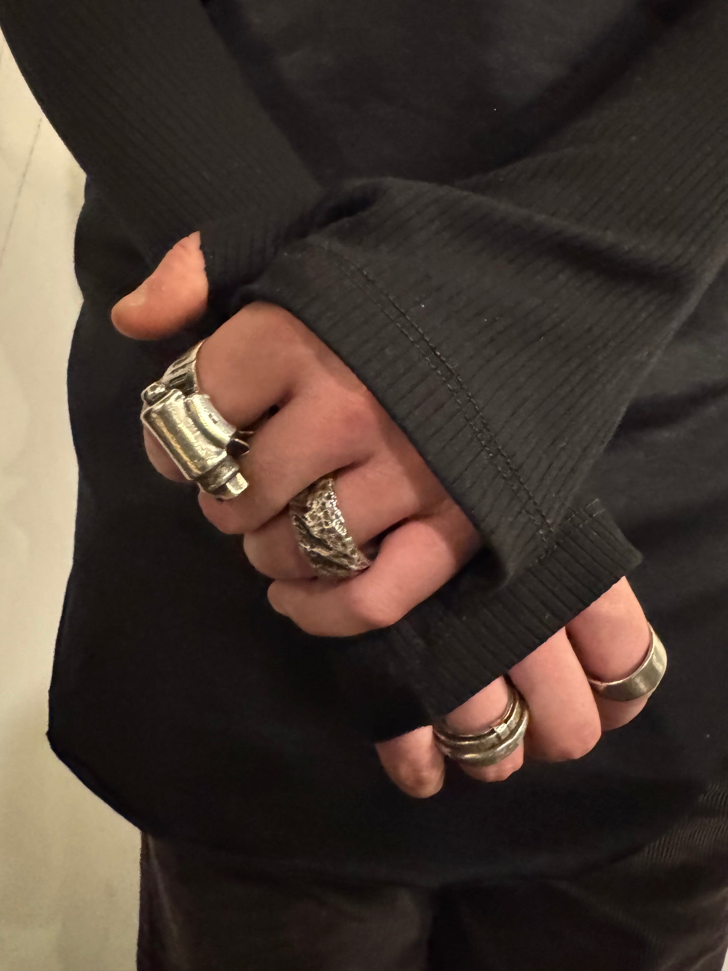 ZB- A  || .5 LONG  ARM GAUNTLETS || COTTON + RIBBED KNIT