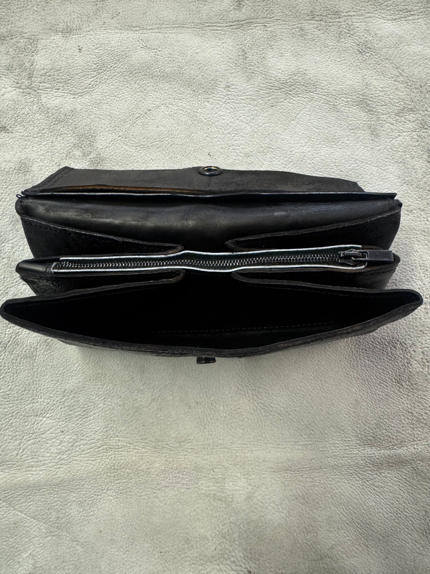 ZB-A || WALLET/B\ - OD BLACK || DESTROYED HORSEHIDE