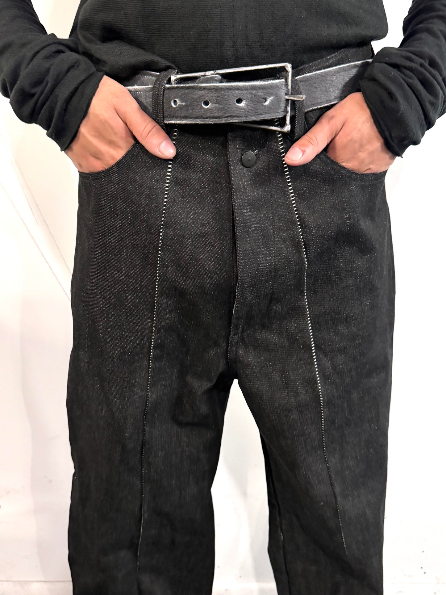 SS26 || EXPANDED GODDE JEANS|| RAW BLACK DENIM