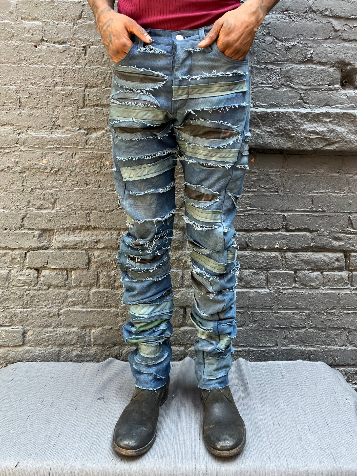 FW23 || DNA DESTROYED PANTS || 100% COTTON - GREY