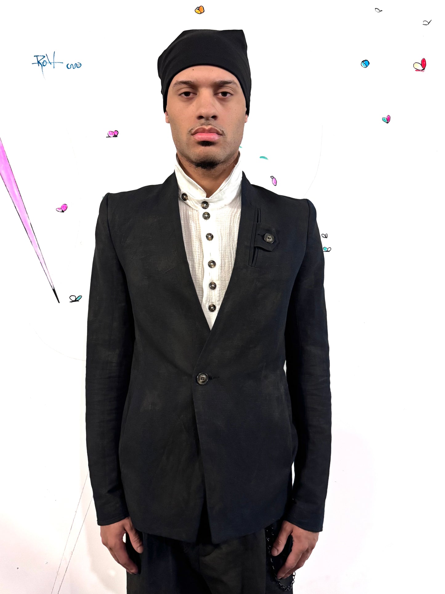 SS26 || SHAWL COLLAR ZAGODA - VOLCANIC BLACK