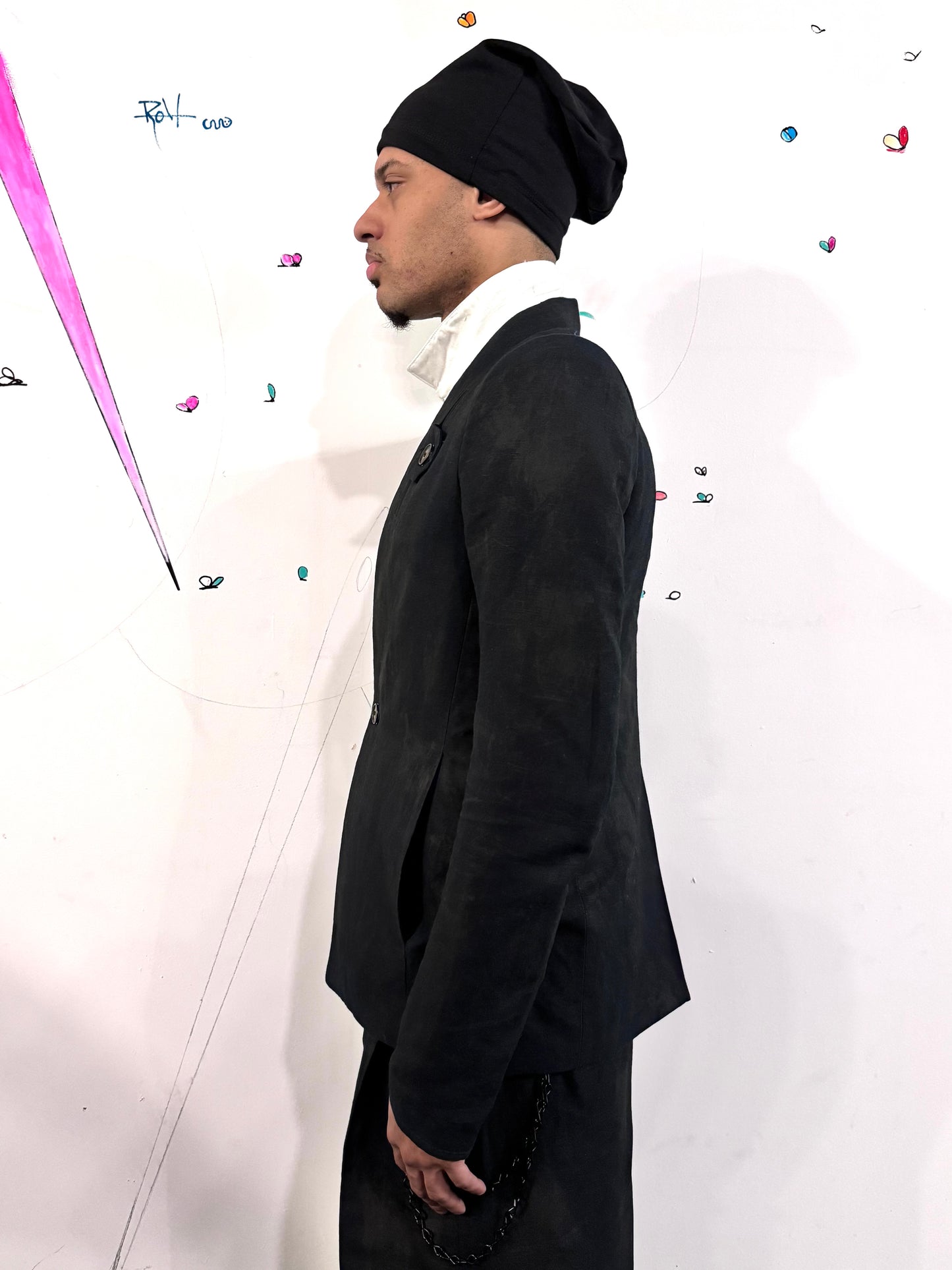 SS26 || SHAWL COLLAR ZAGODA - VOLCANIC BLACK