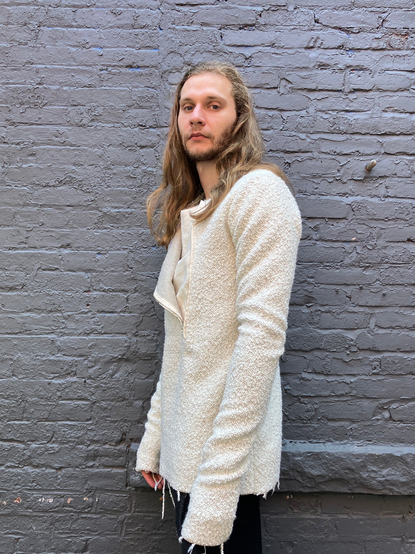 FW23 || PRIMORDIAL HIDDEN POCKET SWEATER || SAND WOOL