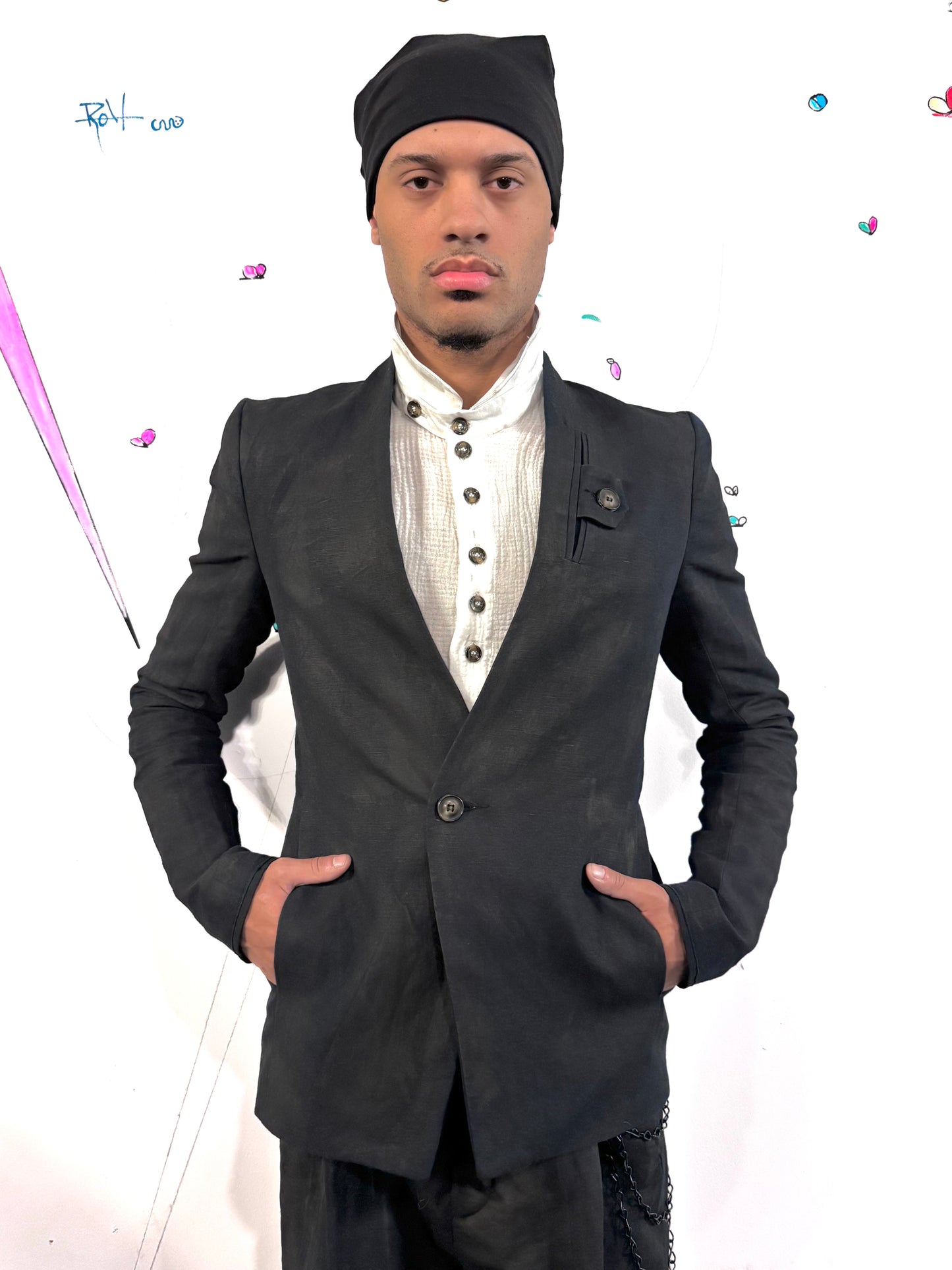 SS26 || SHAWL COLLAR ZAGODA - VOLCANIC BLACK