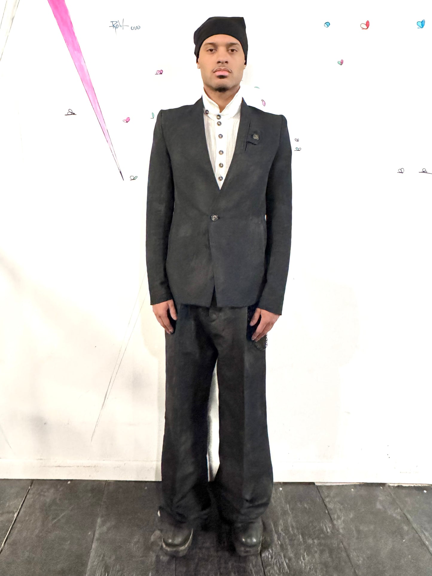 SS26 || SHAWL COLLAR ZAGODA - VOLCANIC BLACK