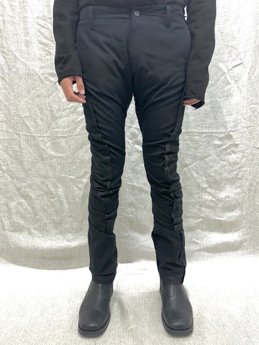 FW24 || SILK SEAMED DNA PANTS || BLACK WOOL